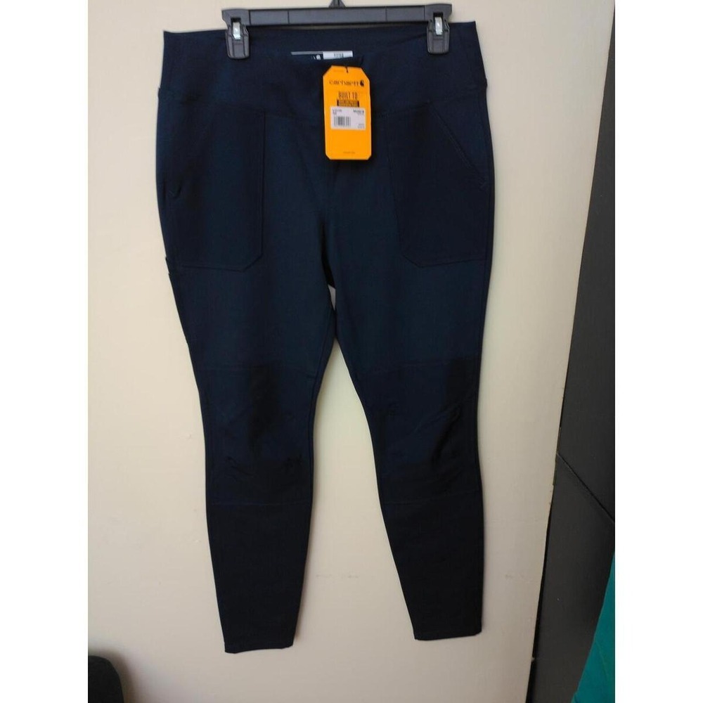 Carhartt Utility Leggings 12/14 Pants Womens Navy Blue NWT High Rise Pockets